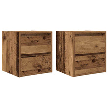 Nachtkastjes wandgemonteerd 2 st 38x34x40 cm oud houtkleurig