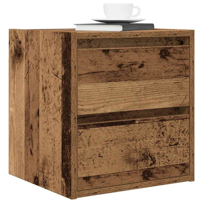 Nachtkastjes wandgemonteerd 2 st 38x34x40 cm oud houtkleurig
