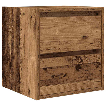 Nachtkastjes wandgemonteerd 2 st 38x34x40 cm oud houtkleurig
