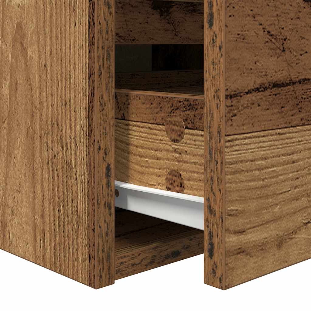 Nachtkastjes wandgemonteerd 2 st 38x34x40 cm oud houtkleurig