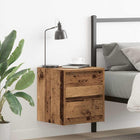 Wall-mounted nightstands 2 pcs 38x34x40 cm old wood look