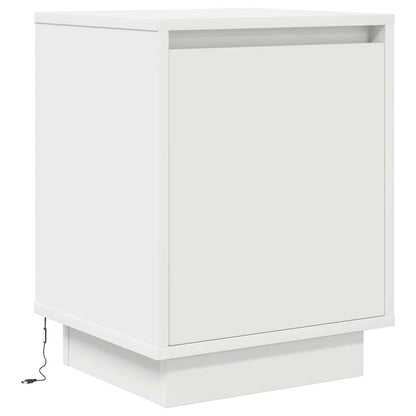 Nachtkastje met LED-verlichting 38x34x50 cm wit
