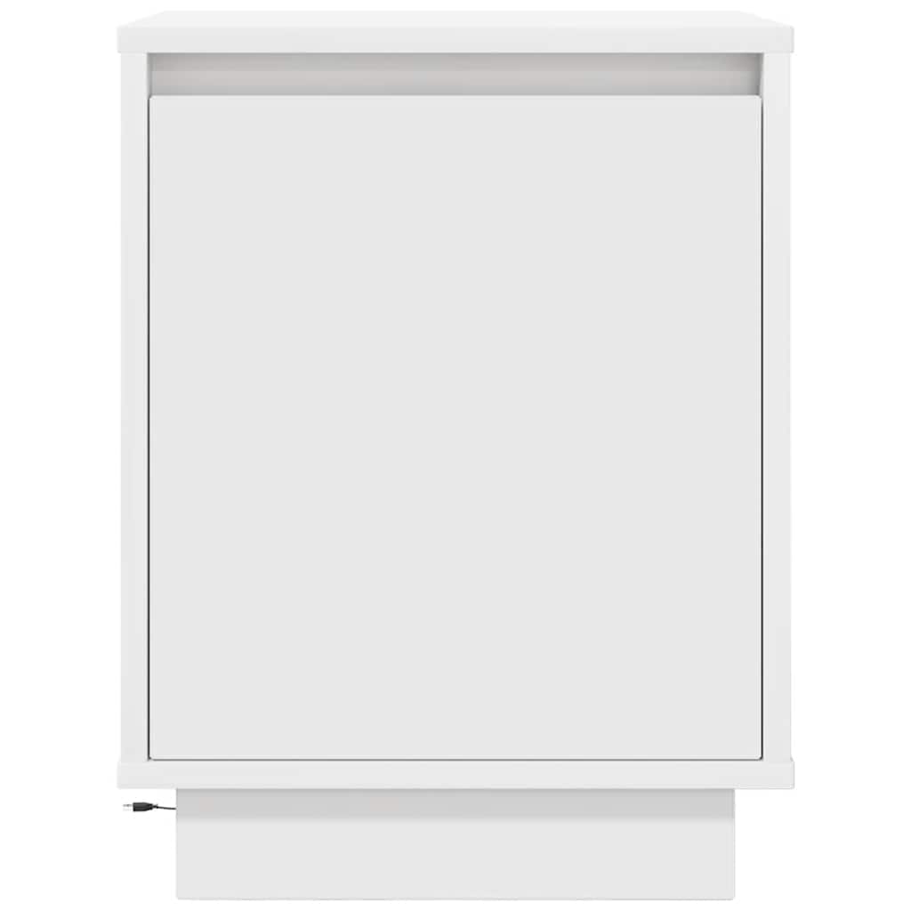 Nachtkastje met LED-verlichting 38x34x50 cm wit