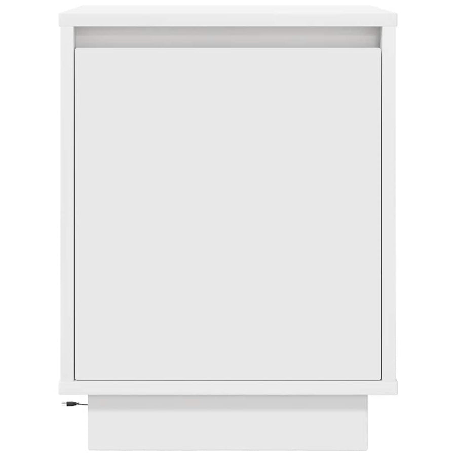 Nachtkastje met LED-verlichting 38x34x50 cm wit