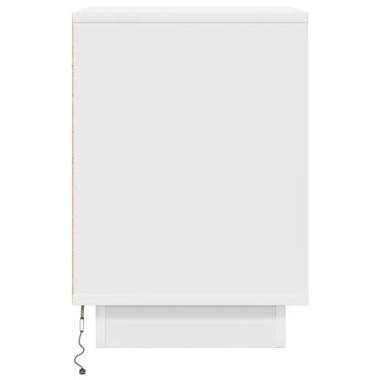 Nachtkastje met LED-verlichting 38x34x50 cm wit