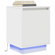 Nightstand with LED lighting 38x34x50 cm white