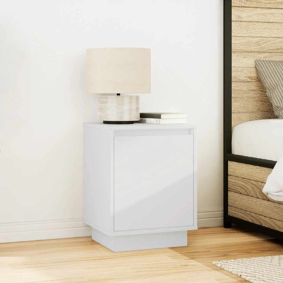 Nachtkastjes met led-verlichting 2 st 38x34x50 cm wit