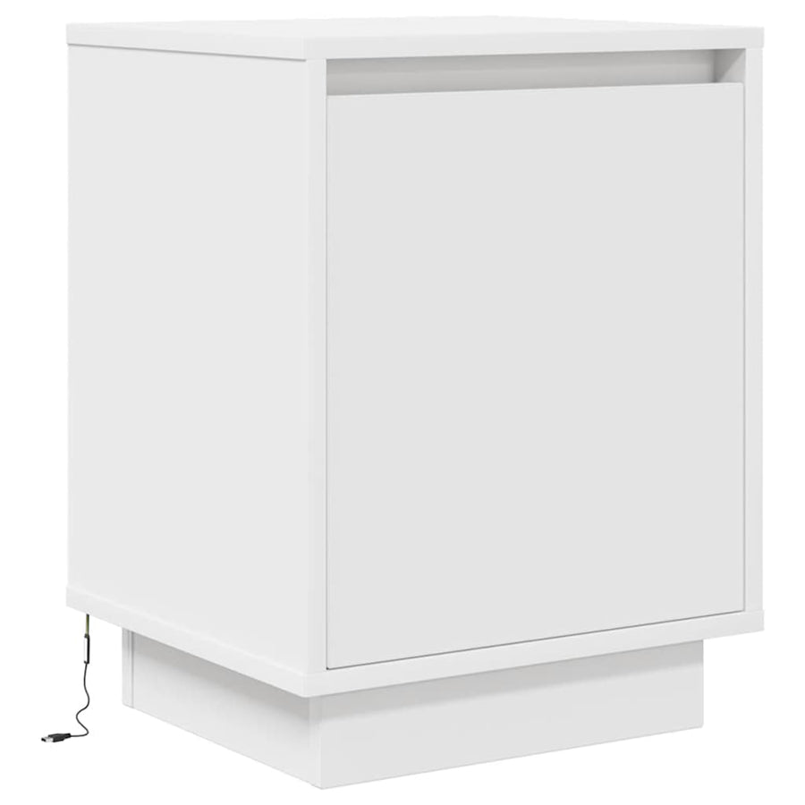 Nachtkastjes met led-verlichting 2 st 38x34x50 cm wit