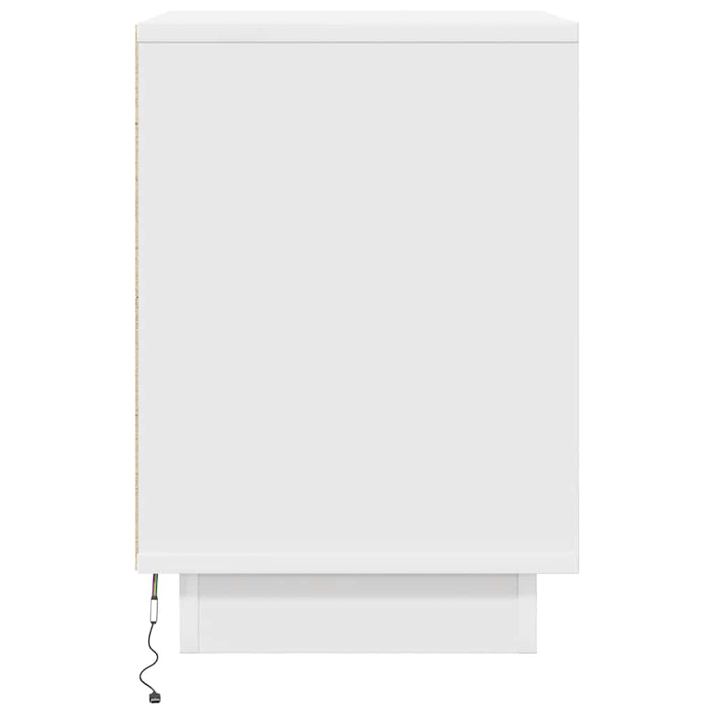 Nachtkastjes met led-verlichting 2 st 38x34x50 cm wit