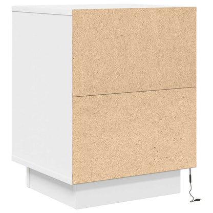Nachtkastjes met led-verlichting 2 st 38x34x50 cm wit