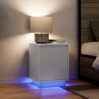 Bedside Cabinets with LED 2 pcs 38x34x50 cm White