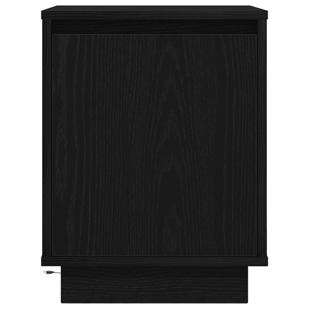 Nachtkastje met LED-verlichting 38x34x50 cm zwart