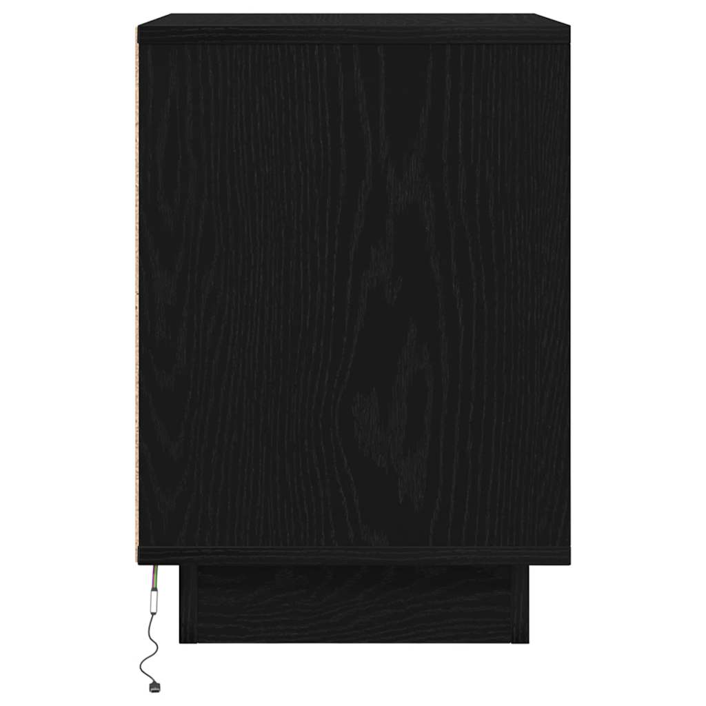 Nachtkastje met LED-verlichting 38x34x50 cm zwart