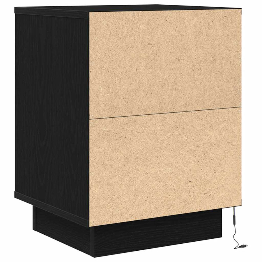 Nachtkastjes met LED-verlichting 2 st 38x34x50 cm zwart