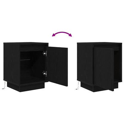 Nachtkastjes met LED-verlichting 2 st 38x34x50 cm zwart