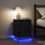 Nachtkastjes 2 st 38x34x50 cm zwart met LED