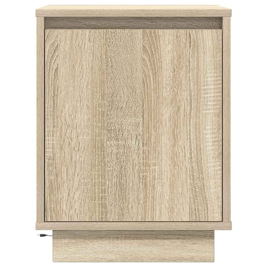Nachtkastje met led-verlichting 38x34x50 cm sonoma eikenkleurig