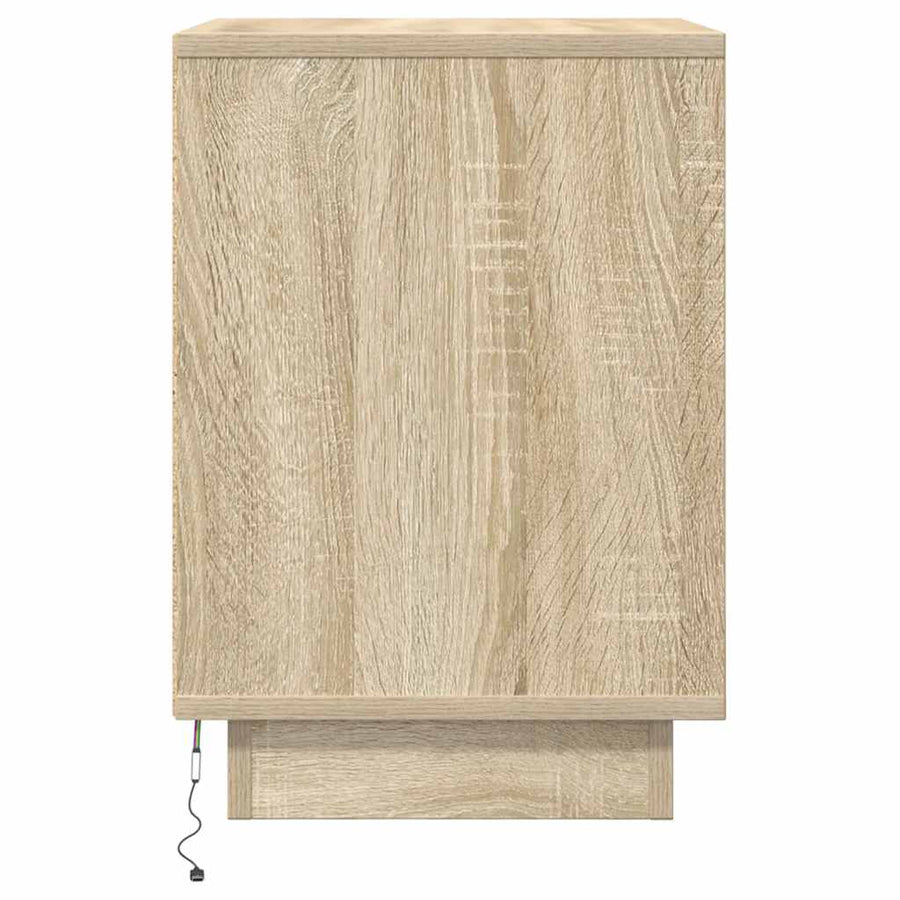 Nachtkastje met led-verlichting 38x34x50 cm sonoma eikenkleurig