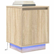 Bedside cabinet with LED lighting 38x34x50 cm sonoma oak colour