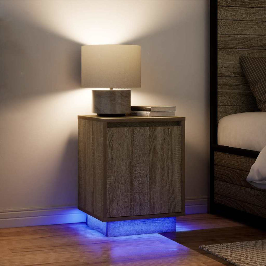 Nachtkastjes met led-verlichting 2 st Sonoma eikenkleurig