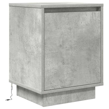 Nachtkastje met LED-verlichting 38x34x50 cm betongrijs