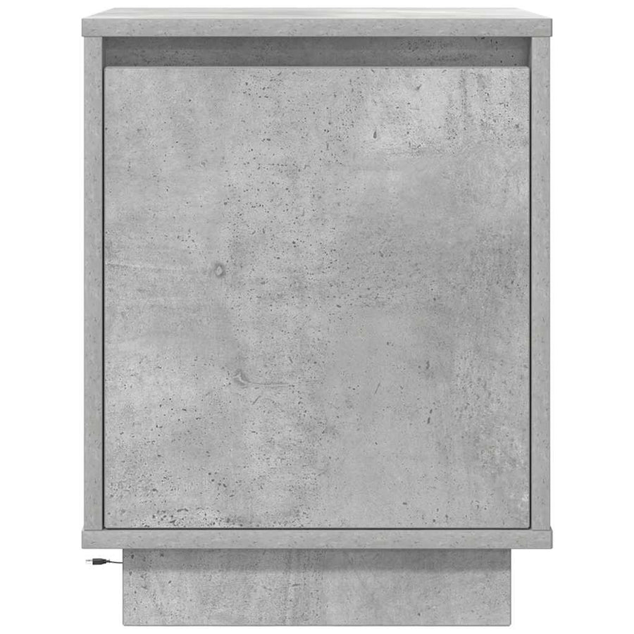 Nachtkastje met LED-verlichting 38x34x50 cm betongrijs