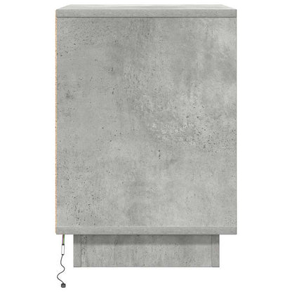 Nachtkastje met LED-verlichting 38x34x50 cm betongrijs