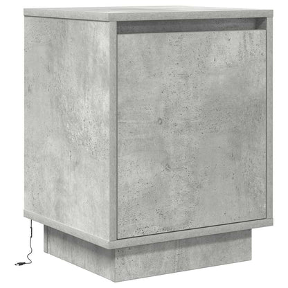 Nachtkastjes met led-verlichting 2 st 38x34x50 cm betongrijs