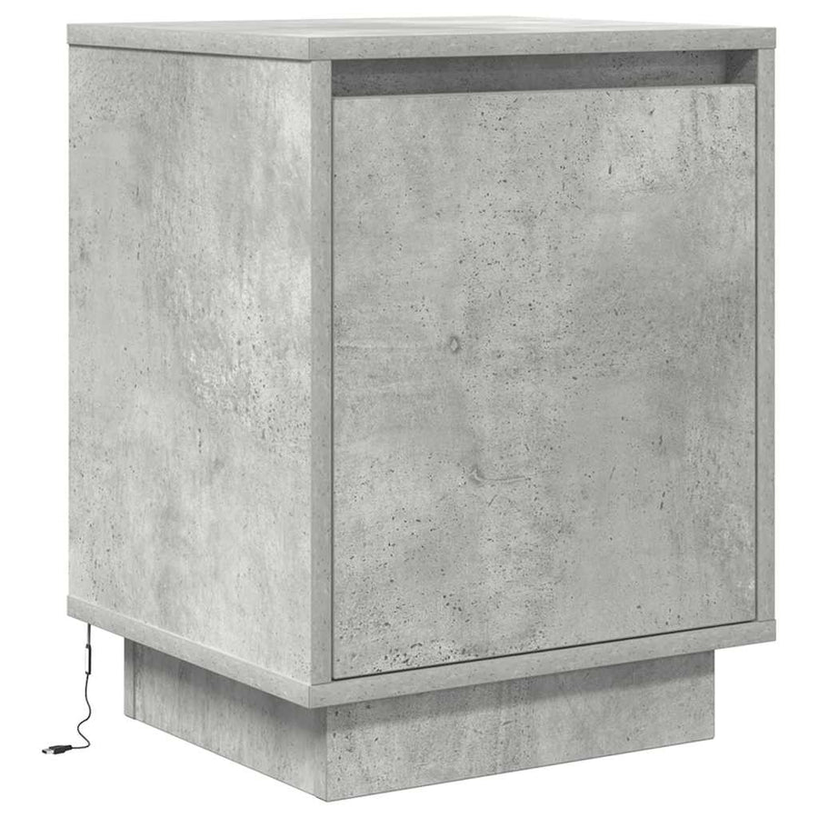 Nachtkastjes met led-verlichting 2 st 38x34x50 cm betongrijs