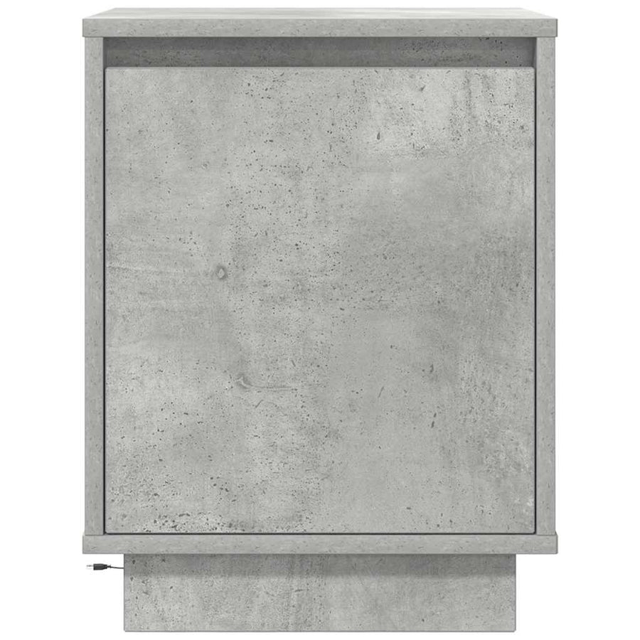 Nachtkastjes met led-verlichting 2 st 38x34x50 cm betongrijs
