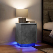 Nachtkastjes 2 st 38x34x50 cm betongrijs led