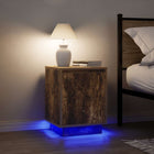 Bedside cabinets with LED lighting, 2 pcs, smoked oak colour