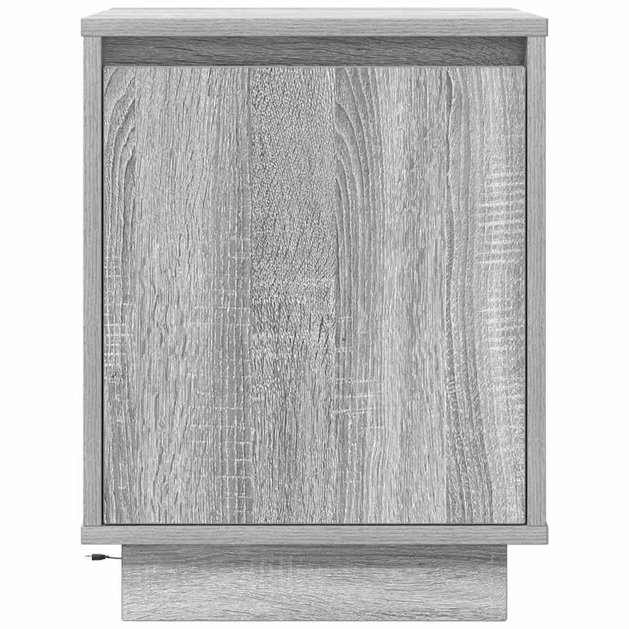 Nachtkastje met LED-verlichting 38x34x50 cm grijs sonoma