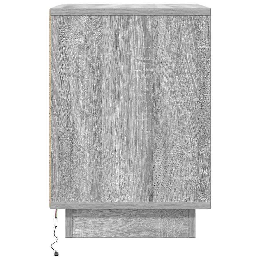 Nachtkastje met LED-verlichting 38x34x50 cm grijs sonoma