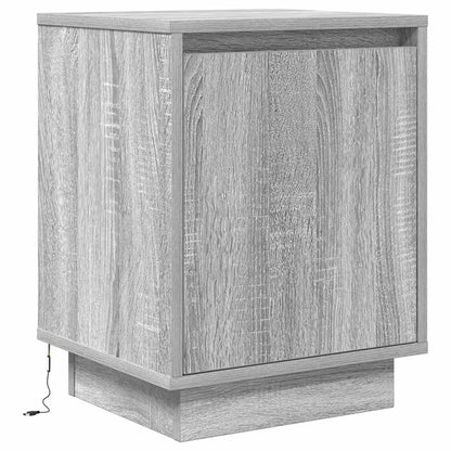 Nachtkastjes met led-verlichting 2 st 38x34x50 cm grijs sonoma