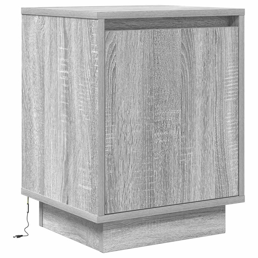 Nachtkastjes met led-verlichting 2 st 38x34x50 cm grijs sonoma