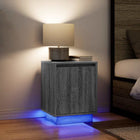 Nachtkastje 38x34x50 cm grijs sonoma ledverlichting 2 stuks
