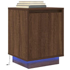 Nachtkastje 38x34x50 cm bruin eiken met LED