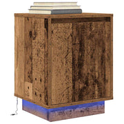 Nightstand with LED Lighting 38x34x50 cm Old Wood