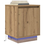 Nachtkastje 38x34x50 cm artisanaal eiken met LED