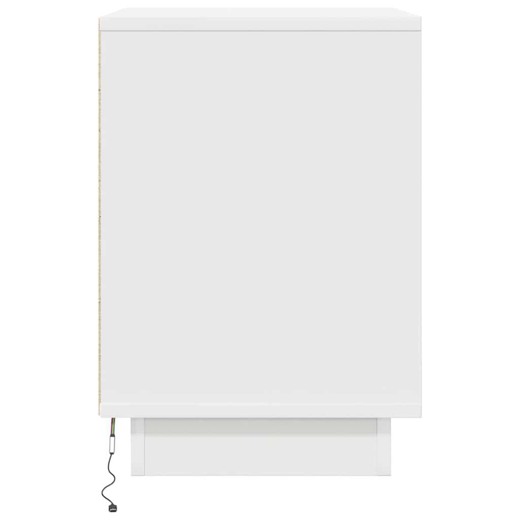 Nachtkastje met LED-verlichting 38x34x50 cm wit