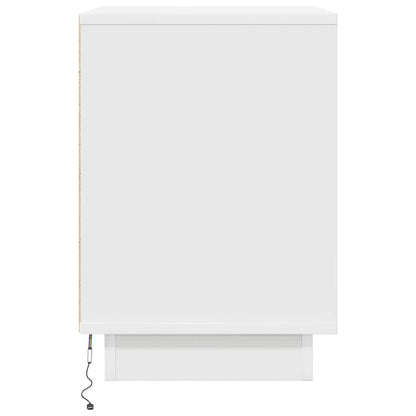 Nachtkastje met LED-verlichting 38x34x50 cm wit