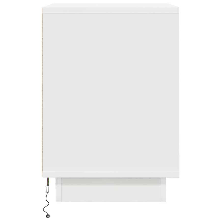 Nachtkastje met LED-verlichting 38x34x50 cm wit