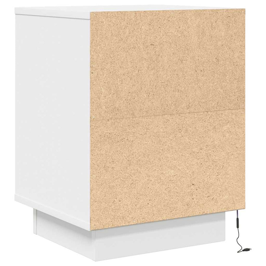 Nachtkastje met LED-verlichting 38x34x50 cm wit