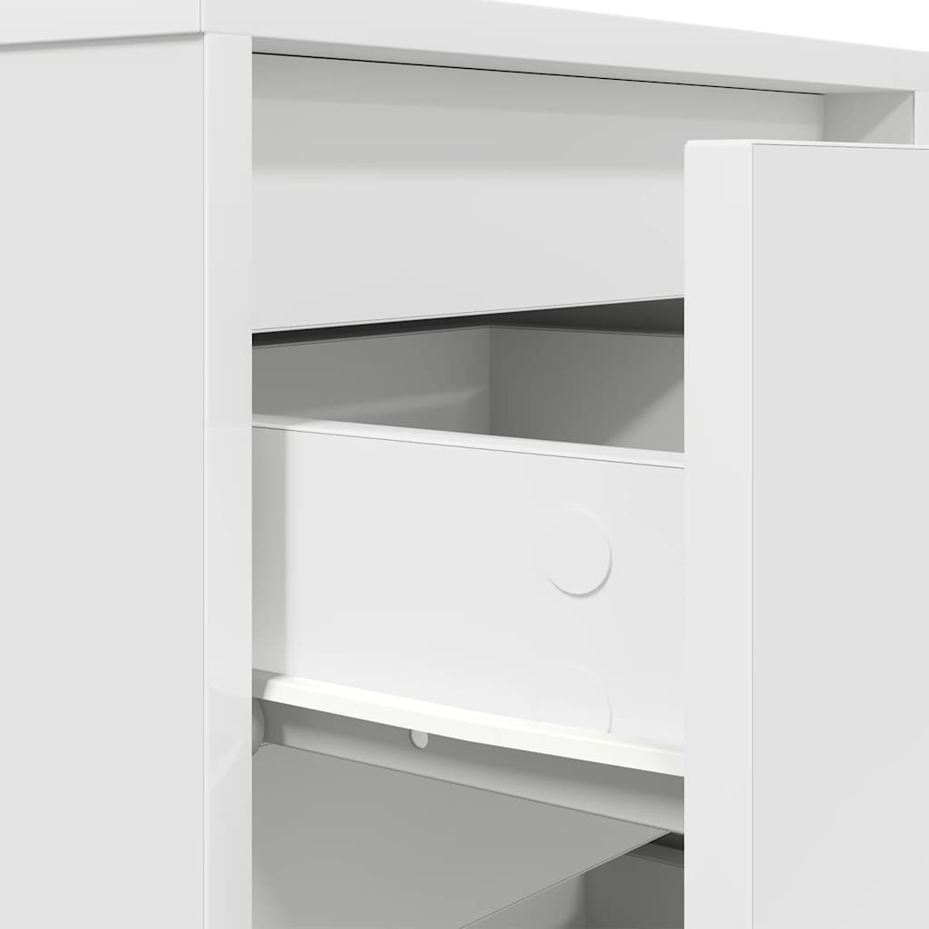 Nachtkastje met LED-verlichting 38x34x50 cm wit