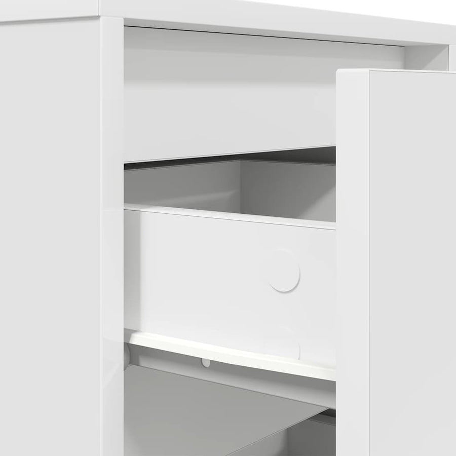 Nachtkastje met LED-verlichting 38x34x50 cm wit