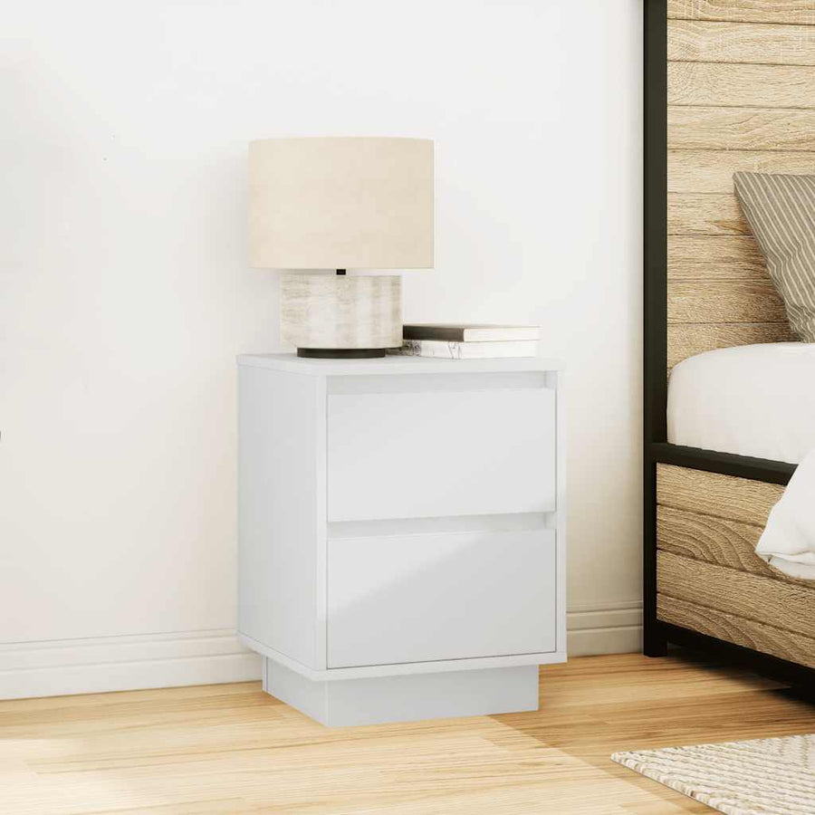 Nachtkastjes met led-verlichting 2 st 38x34x50 cm wit