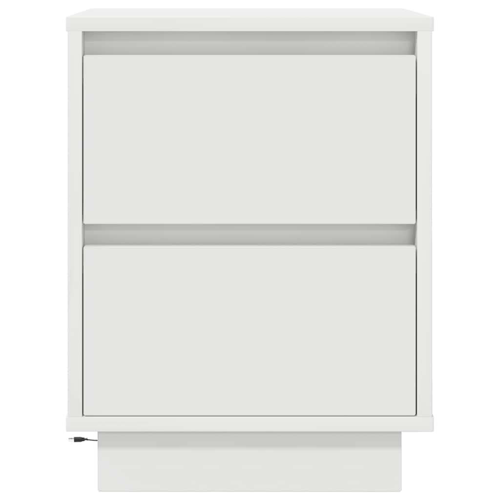 Nachtkastjes met led-verlichting 2 st 38x34x50 cm wit