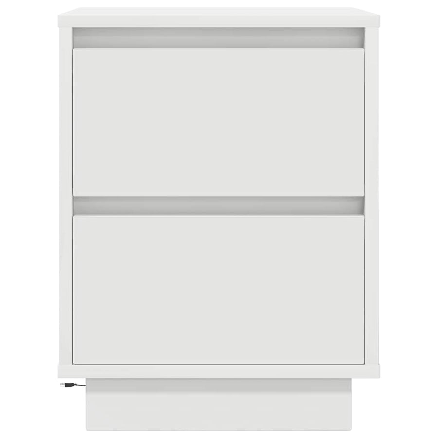 Nachtkastjes met led-verlichting 2 st 38x34x50 cm wit