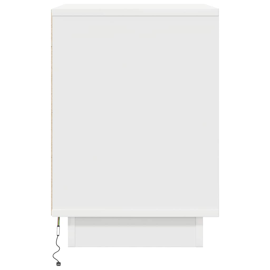 Nachtkastjes met led-verlichting 2 st 38x34x50 cm wit